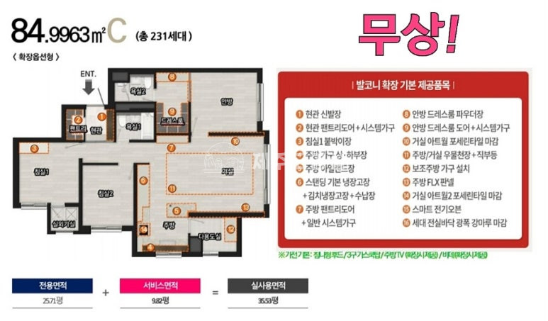 제주 제주시 건입동 [건입동] 제주중부공원/제일풍경채/센트럴파크/105동/84C타입/3층/마피/전매 분양 매물번호 10229 사진 7